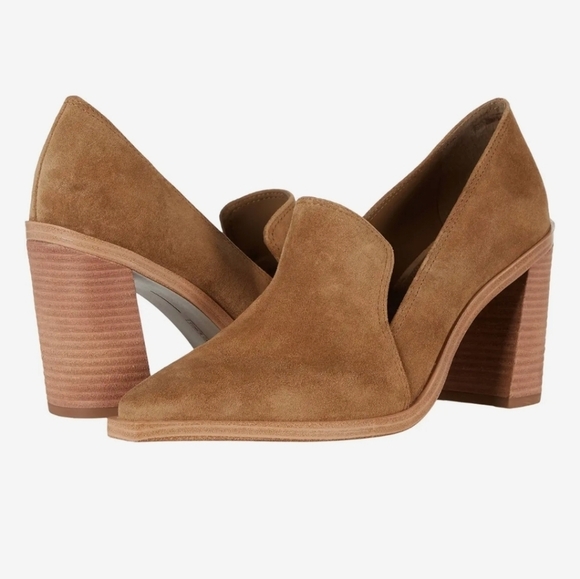 Vince Camuto Women Wevenly Suede Square Toe Heels shoes sz 8M - Picture 1 of 12